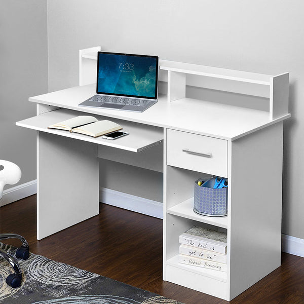 Artiss Office Computer Desk With Storage White Home Office Desks