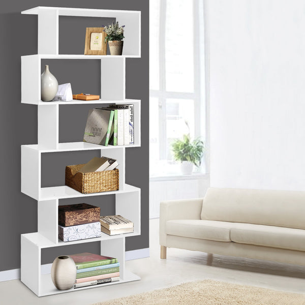 Artiss 6 Tier Display Shelf White Bookshelves