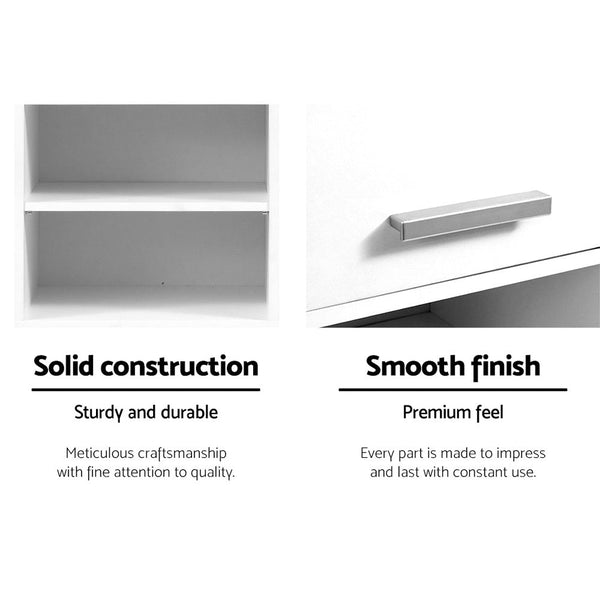 Artiss 185Cm Bathroom Tallboy Toilet Storage Cabinet Laundry Cupboard Shelf White Bathroom Cabinets