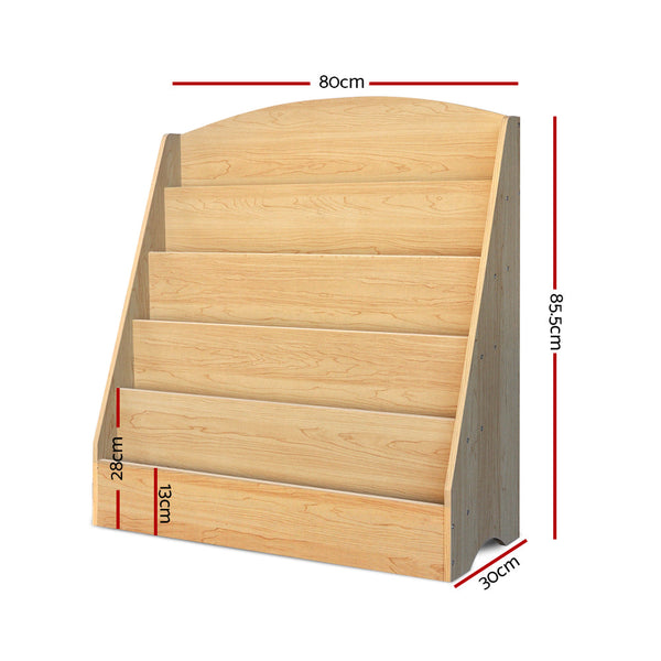 Keezi 5 Tiers Kids Bookshelf Magazine Shelf Rack Organiser Bookcase Display Kids Bookshelves