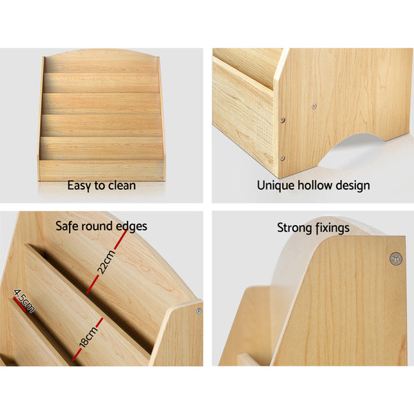 Keezi 5 Tiers Kids Bookshelf Magazine Shelf Rack Organiser Bookcase Display Kids Bookshelves