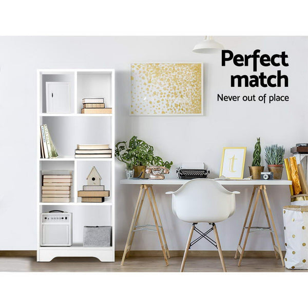 Artiss Display Shelf Bookcase Storage Cabinet Bookshelf Home Office White Bookshelves