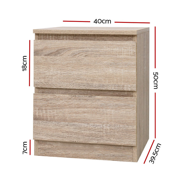 Artiss Drawers Side Bedroom Furniture Nightstand Wood Lamp Bedside Tables