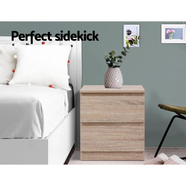 Artiss Bedside Tables Drawers Side Bedroom Furniture Nightstand Wood Lamp