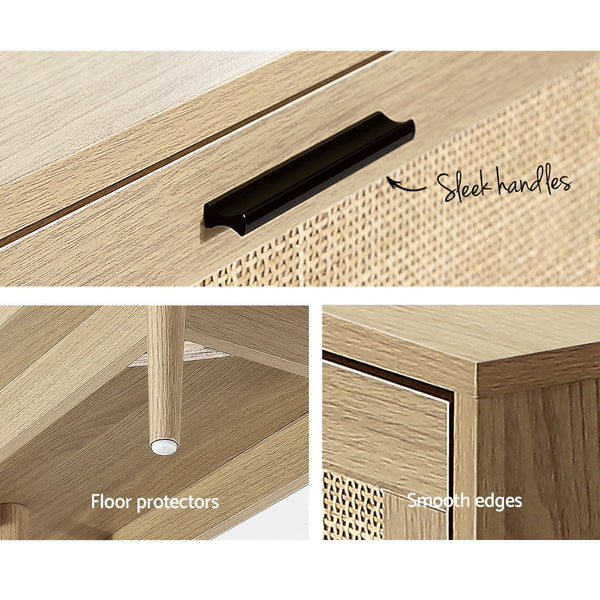 Artiss Tv Cabinet Entertainment Unit Storage Cabinets Rattan 180Cm Tv Stands & Entertainment Units