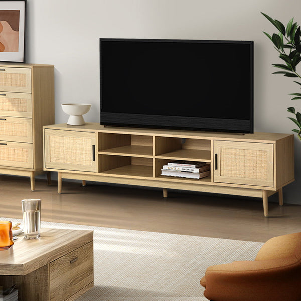 Artiss Tv Cabinet Entertainment Unit Storage Cabinets Rattan 180Cm Tv Stands & Entertainment Units