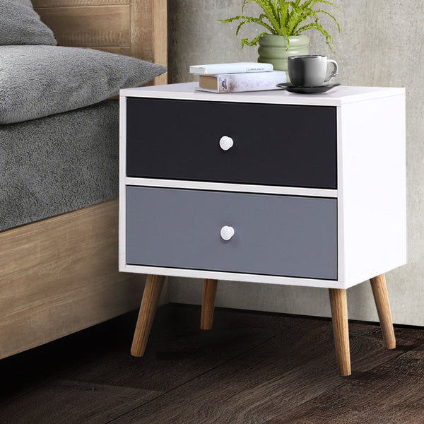 Artiss Drawers Side Nightstand Lamp Storage Cabinet Bedside Tables