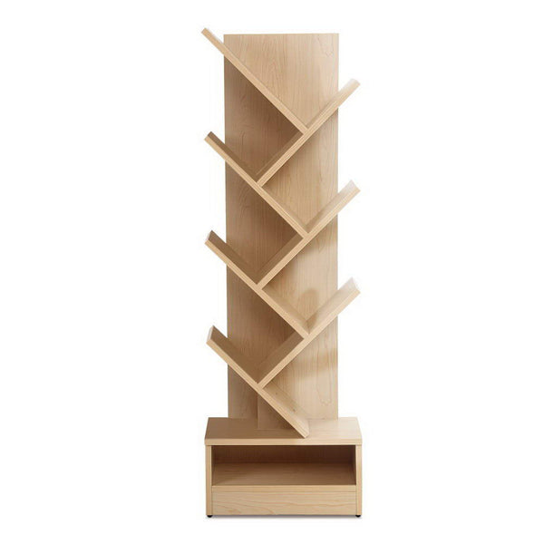 Artiss Display Shelf 7 Shelf Tree Bookshelf Storage Rack Bookcase Natural Bookshelves