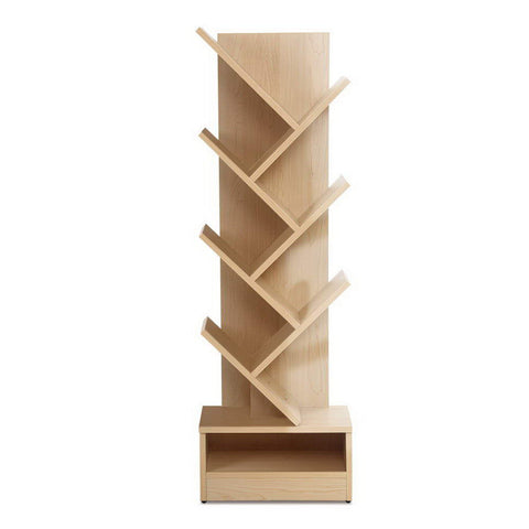 Artiss Display Shelf 7-Shelf Tree Bookshelf Storage Rack Bookcase Natural