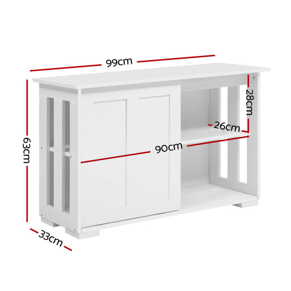 Artiss Buffet Sideboard Cabinet White Doors Storage Shelf Cupboard Hallway Table Sideboards & Buffets