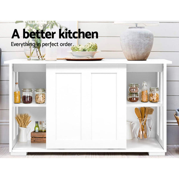 Artiss Buffet Sideboard Cabinet White Doors Storage Shelf Cupboard Hallway Table Sideboards & Buffets