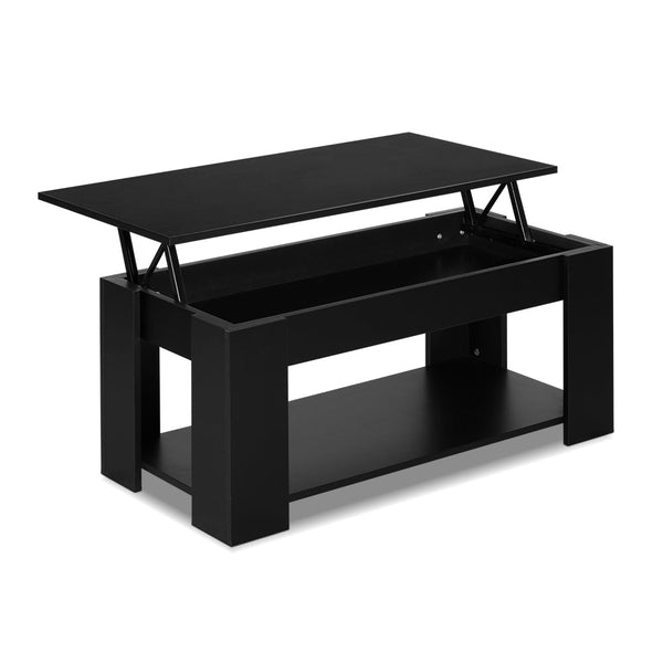 Artiss Lift Up Top Coffee Table Storage Shelf Black Coffee Tables