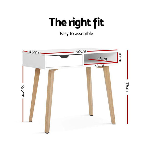 Artiss Office Computer Desk Study Table Storage Drawers Student Laptop White Home Office Desks