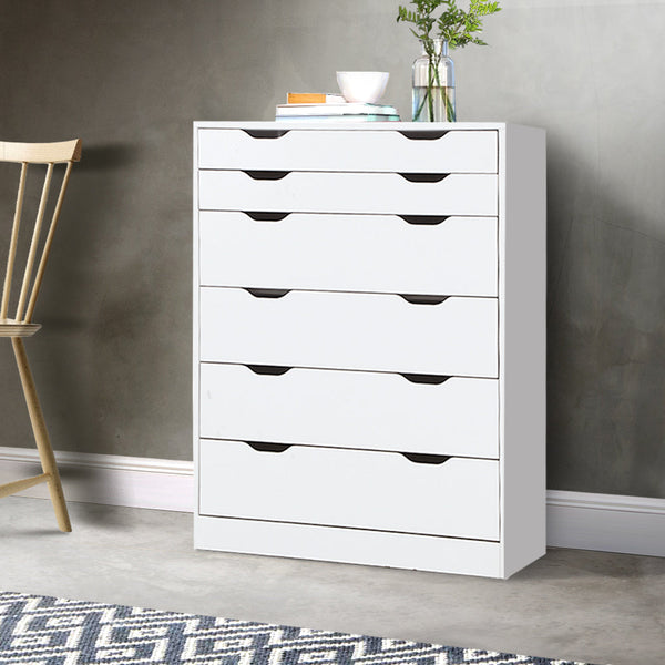Artiss 6 Chest Of Drawers Tallboy Cabinet Storage Dresser Table Bedroom Dressers & Chests Of Drawers