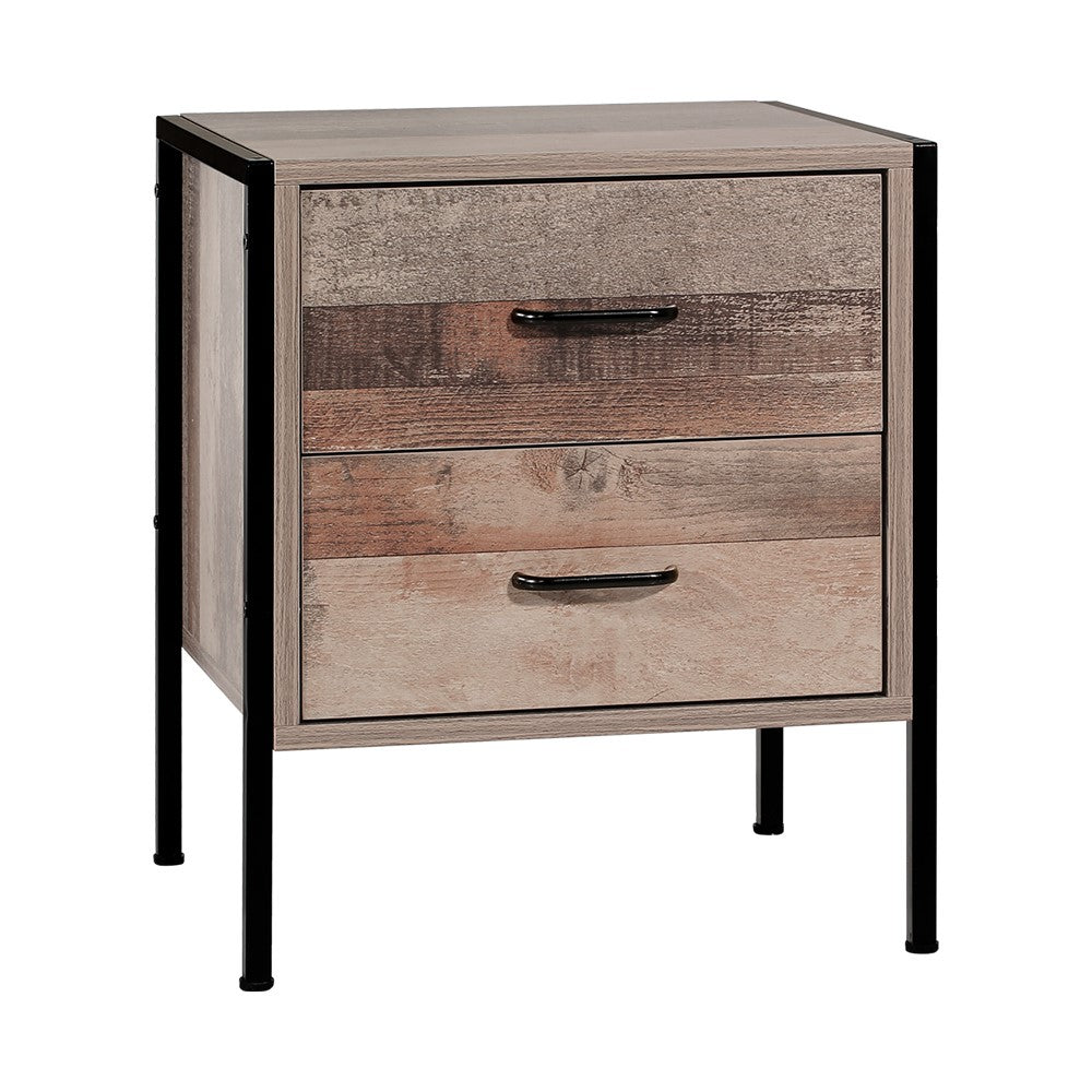 Artiss Bedside Table Drawers Nightstand Metal Oak Bedside Tables