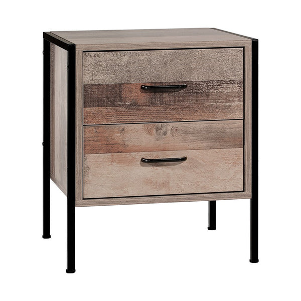 Artiss Bedside Table Drawers Nightstand Metal Oak Bedside Tables