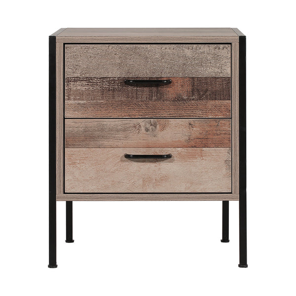 Artiss Bedside Table Drawers Nightstand Metal Oak Bedside Tables