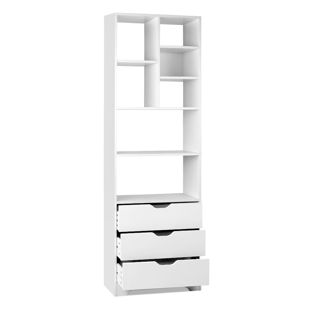 Artiss Display Drawer Shelf White Bookshelves