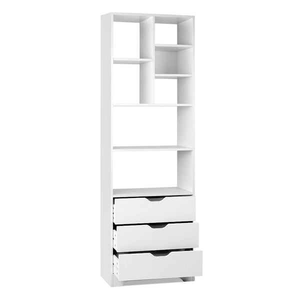 Artiss Display Drawer Shelf White Bookshelves