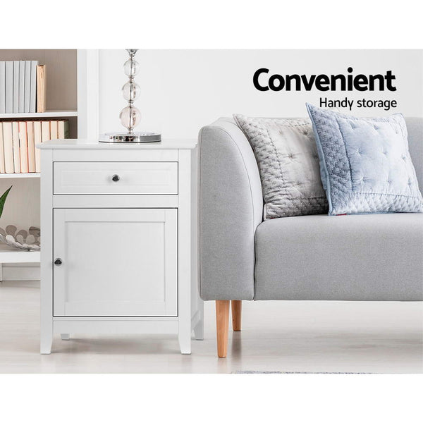Bedside Tables Artiss Big Storage Drawers Cabinet Nightstand Lamp Chest White