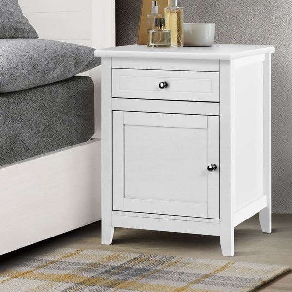 Artiss Big Storage Drawers Cabinet Nightstand Lamp Chest White Bedside Tables