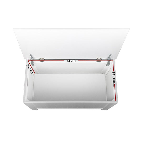 Keezi Kids Toy Chest Storage Blanket Box White Children Room Organiser Toy Boxes