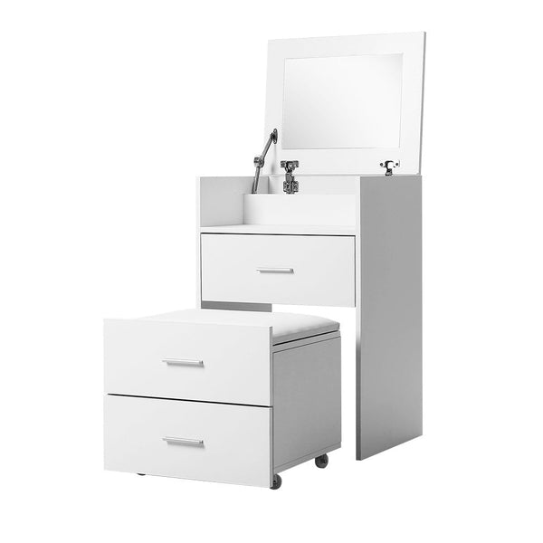 Artiss Dressing Table 2 In 1 Set Hidden Makeup Mirror Storage Drawers Bedside Tables