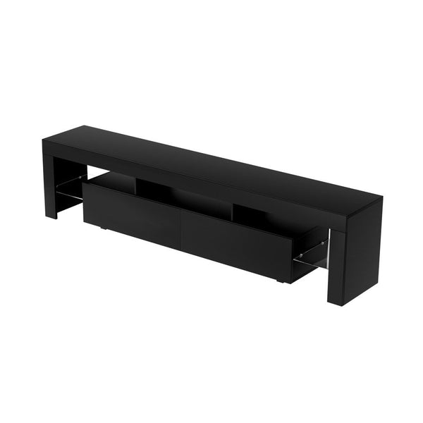 Artiss Tv Cabinet Entertainment Unit Stand Rgb Led Gloss Furniture 200Cm Black Tv Stands & Entertainment Units