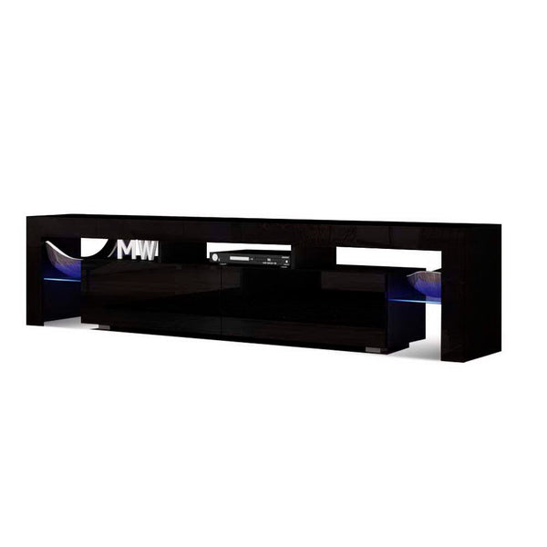 Artiss 189Cm Rgb Led Tv Stand Cabinet Entertainment Unit Gloss Furniture Drawers Tempered Glass Shelf Black Tv Stands & Entertainment Units