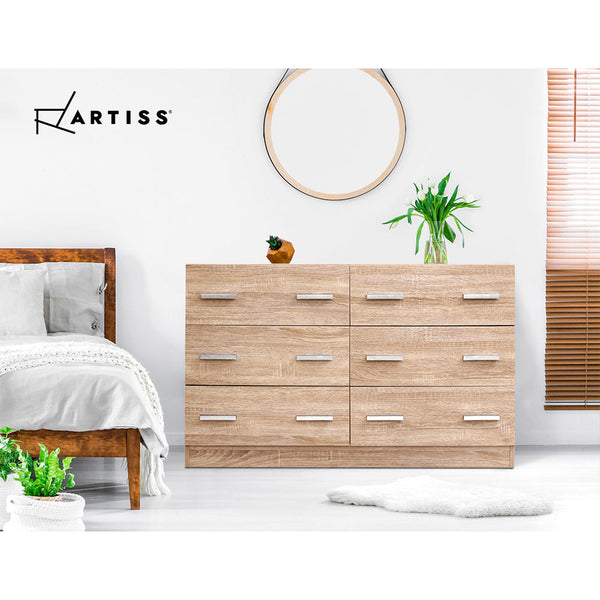 Artiss 6 Chest Of Drawers Cabinet Dresser Table Tallboy Lowboy Storage Wood Dressers & Chests Of Drawers