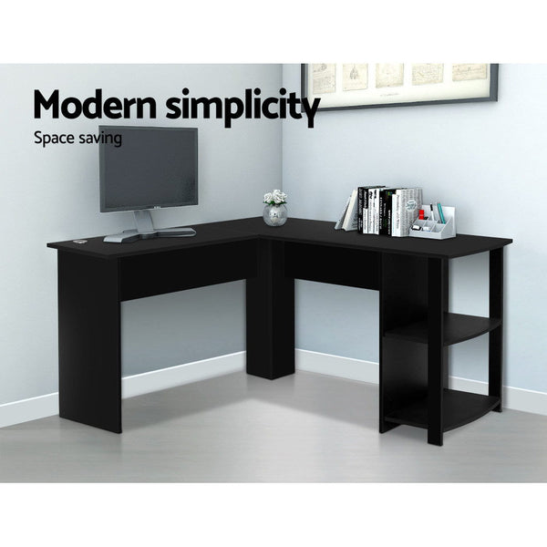Artiss Office Computer Desk Corner Student Study Table Workstation L Shape Black Home Office Desks