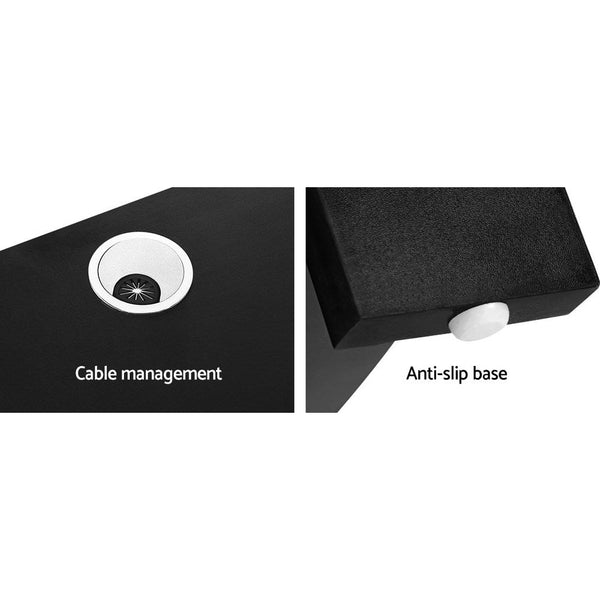 Artiss Office Computer Desk Corner Student Study Table Workstation L Shape Black Home Office Desks