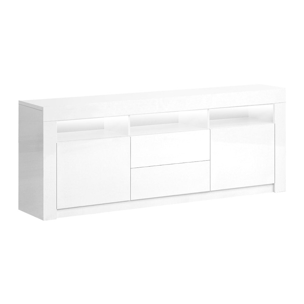 Artiss Tv Cabinet Entertainment Unit Stand Rgb Led Gloss Drawers 160Cm White Tv Stands & Entertainment Units