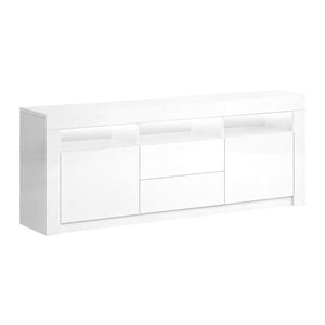 Artiss Tv Cabinet Entertainment Unit Stand Rgb Led Gloss Drawers 160Cm White