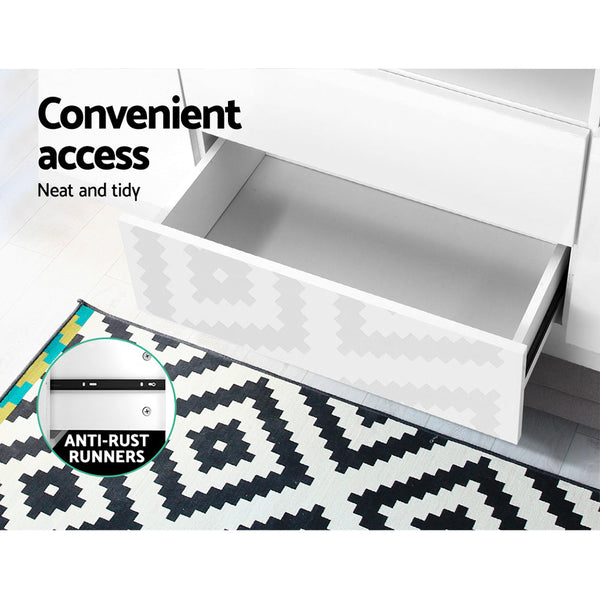 Artiss Tv Cabinet Entertainment Unit Stand Rgb Led Gloss Drawers 160Cm White Tv Stands & Entertainment Units