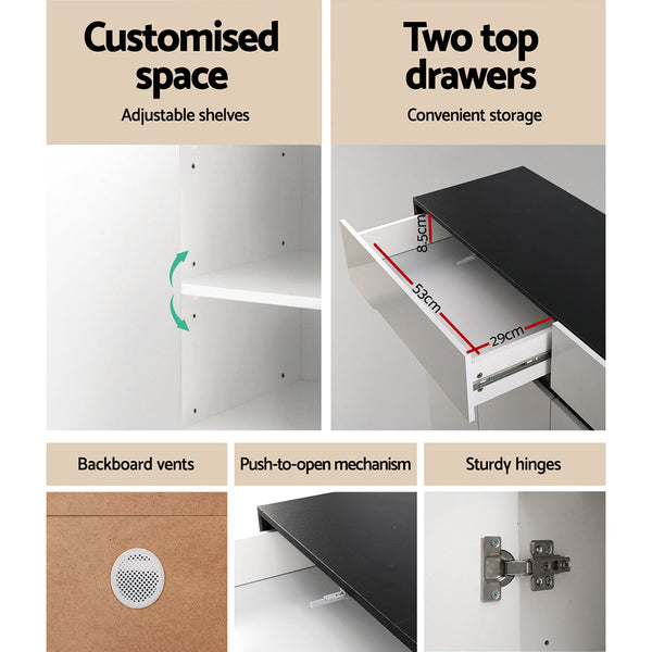 Artiss 120Cm Shoe Cabinet Shoes Storage Rack High Gloss Cupboard Shelf Drawers Shoe Cabinets