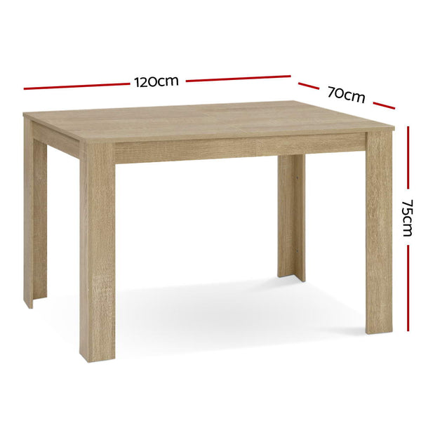 Artiss Dining Table 4 Seater Kitchen Tables Oak 120Cm Cafe Restaurant Dining Tables