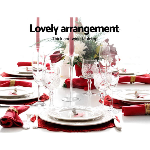 Artiss Dining Table 4 Seater Kitchen Tables White 120Cm Cafe Restaurant Dining Tables