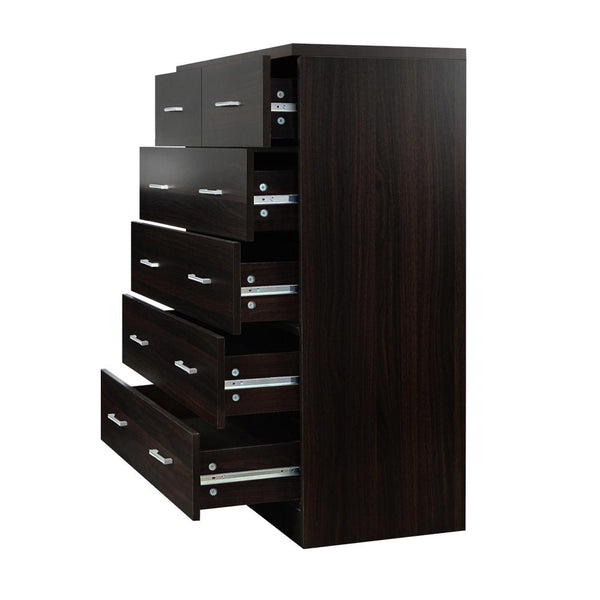 Artiss Tallboy 6 Drawers Storage Cabinet Walnut Dressers & Chests Of Drawers