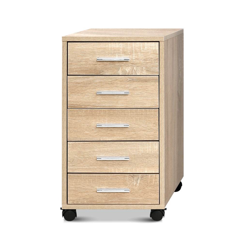 Artiss 5 Drawer Filing Cabinet Storage Drawers Wood Study Office School File Cupboard Dining Chairs