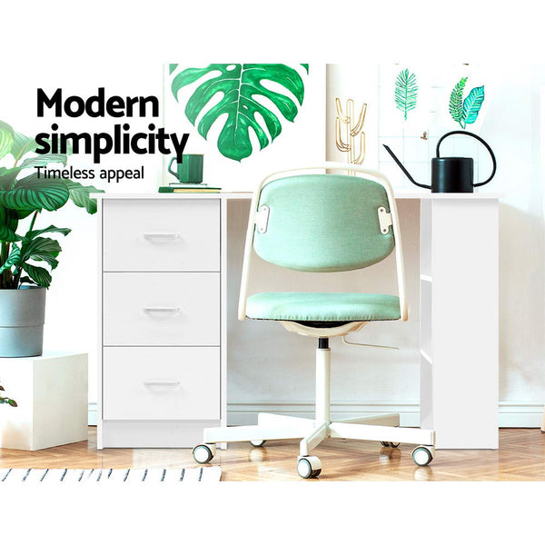 Artiss Office Computer Desk Student Study Table Workstation 3 Drawers Shelf 120Cm Home Office Desks