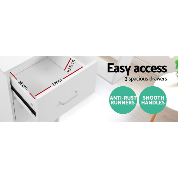 Artiss Office Computer Desk Student Study Table Workstation 3 Drawers Shelf 120Cm Home Office Desks