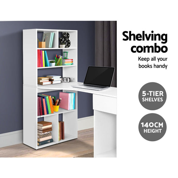 Artiss Office Computer Desk Student Study Table Home Workstation Corner Shelf Home Office Desks