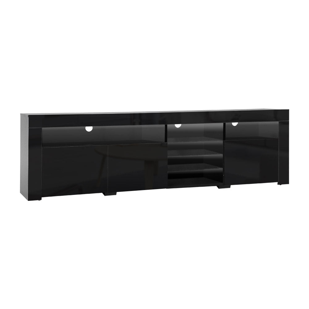 Artiss Tv Cabinet Entertainment Unit Stand Rgb Led Gloss 3 Doors 180Cm Black Tv Stands & Entertainment Units