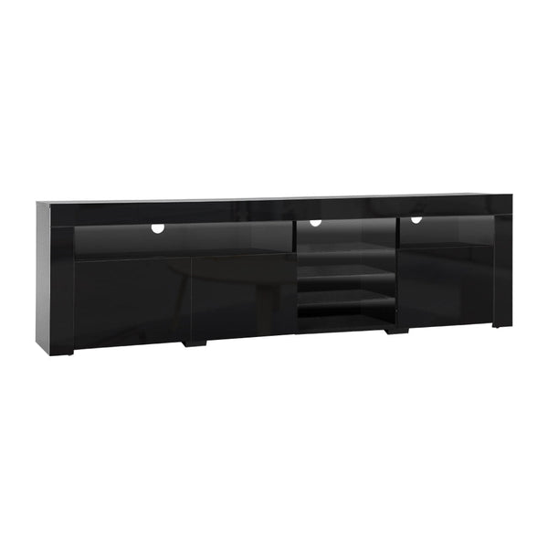 Artiss Tv Cabinet Entertainment Unit Stand Rgb Led Gloss 3 Doors 180Cm Black Tv Stands & Entertainment Units