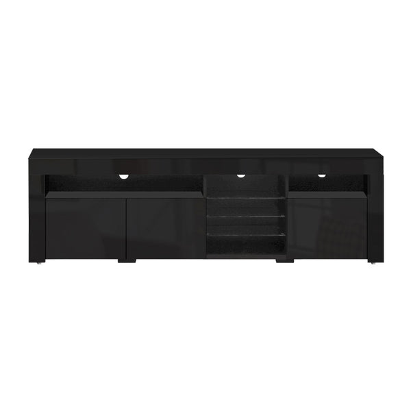 Artiss Tv Cabinet Entertainment Unit Stand Rgb Led Gloss 3 Doors 180Cm Black Tv Stands & Entertainment Units