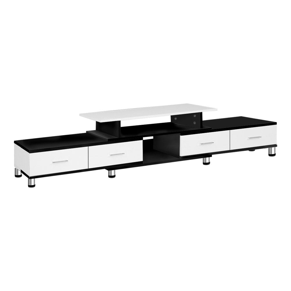 Artiss Tv Cabinet Entertainment Unit Stand 160Cm To 220Cm Storage Drawers Black White Tv Stands & Entertainment Units