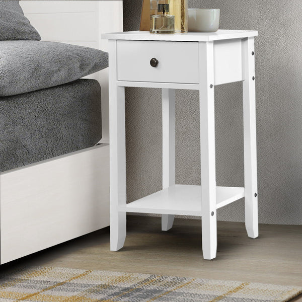 Artiss Drawer Side Nightstand White Storage Cabinet Shelf Bedside Tables
