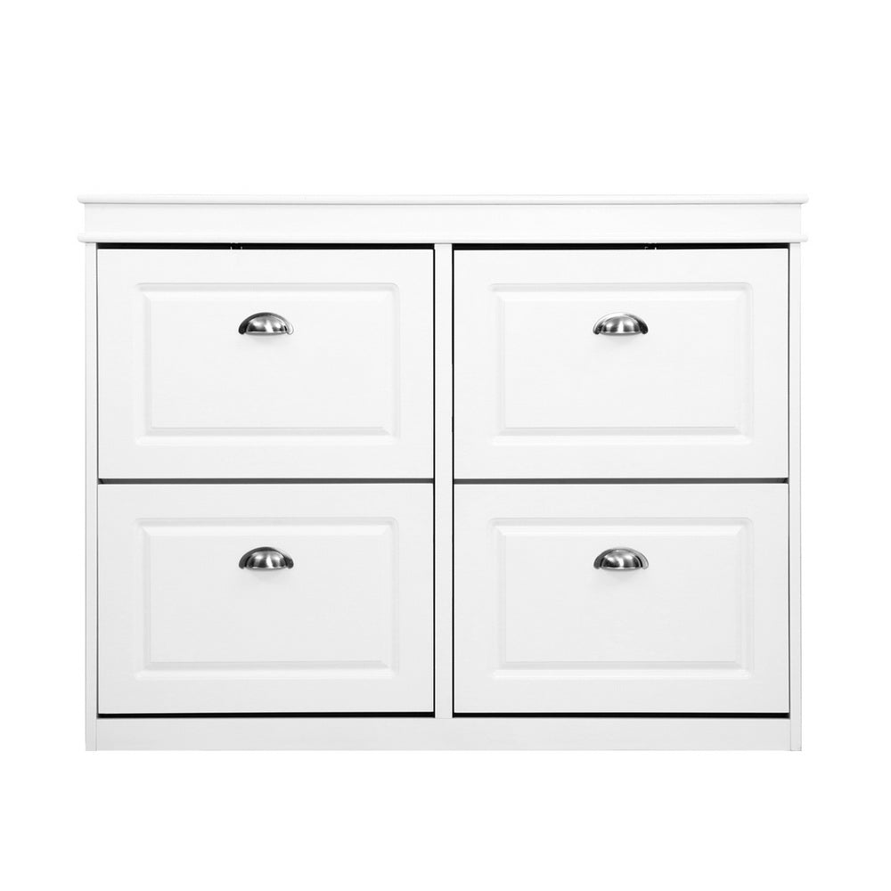 Artiss Shoe Cabinet Shoes Storage Rack Organiser White Shelf Drawer Cupboard 24 Pairs Shoe Cabinets