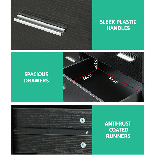 Artiss 6 Chest Of Drawers Cabinet Dresser Table Tallboy Lowboy Storage Black Dressers & Chests Of Drawers